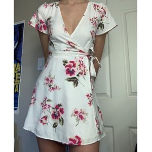 floral wrap dress